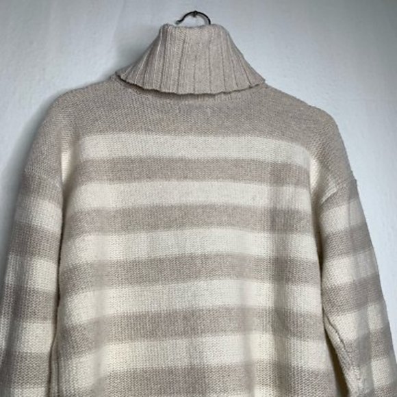 Toad&co Womens Audrey Pullover Sweater Beige Gray Long Sleeve Slit Turtleneck S - Picture 4 of 12